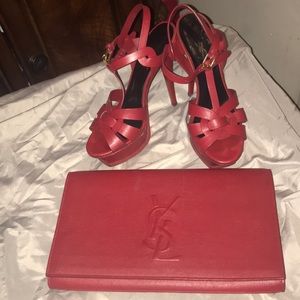 YSL CLUTCH AND HEELS!!❤️